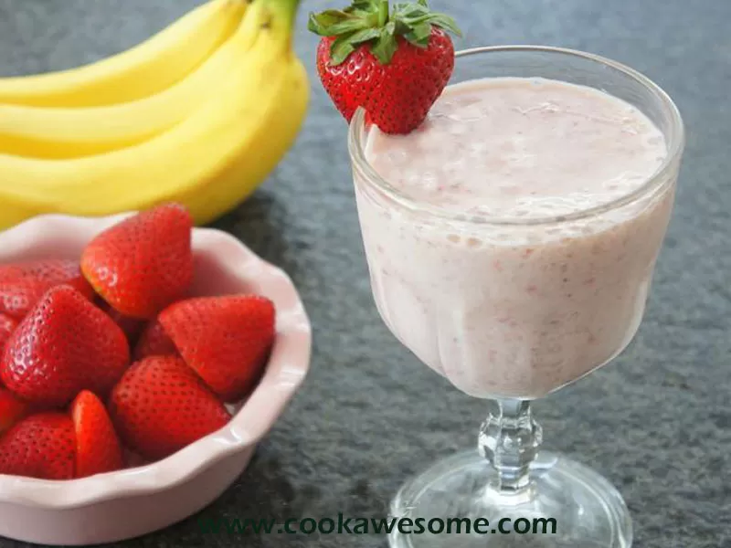 Strawberry Banana Coconut Milk Shake Recipe
