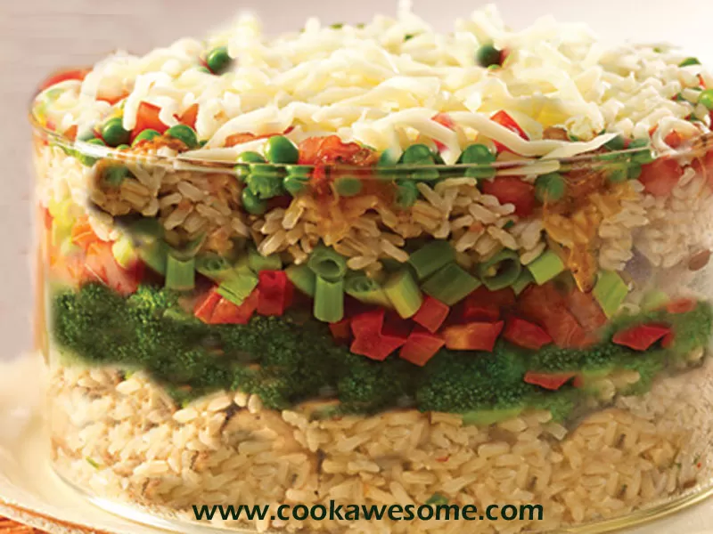 Multi layered Vegetarian Rice