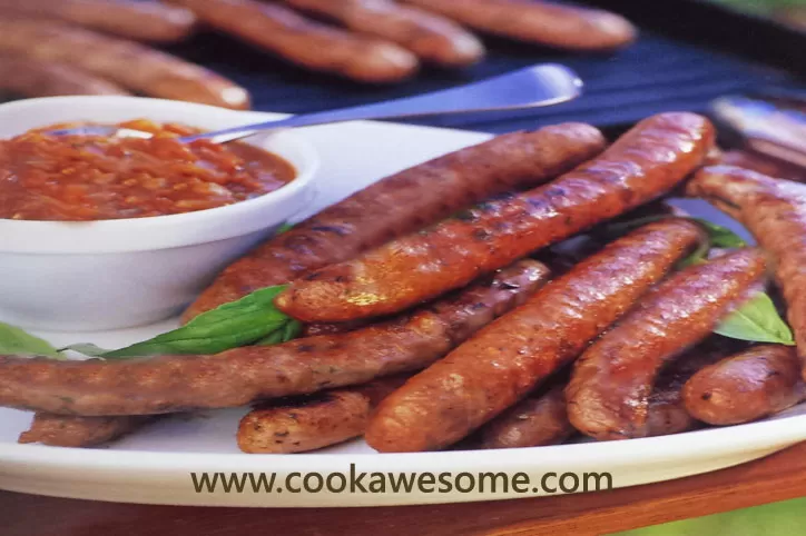 Sausages with Tomato Relish