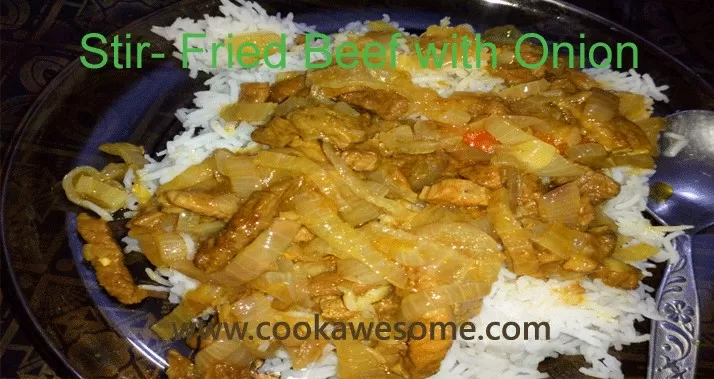 Fried beef with onion
